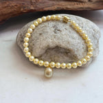 Deep tea golden South Sea pearl bracelet featuring beautiful mirror-like luster.