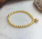 Elly’s 9.1mm South Sea deep tea golden pearl bracelet with mirror luster and S925 sterling silver.