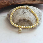 Luxury South Sea golden pearl bracelet with a genuine 9.1mm saltwater pearl.
