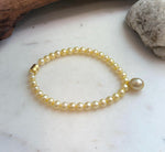 Mirror luster South Sea deep tea gold pearl bracelet for women.