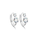 Minimalist S925 silver hoop earrings with brilliant round cut moissanite stones