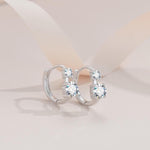 1.2CT round brilliant moissanite double stone hoop earrings for women