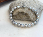 7.4–8mm Japanese Akoya pearl bracelet with mirror luster