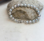 Elly’s 7.4-8mm Japanese Akoya Pearl Bracelet | Genuine Ocean Pearls | 21 Pearls | Mirror Luster | S925 Sterling Silver | 7.5” Gift