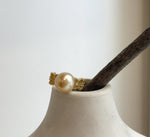 Elly’s 11.1mm South Sea deep tea golden pearl lace ring