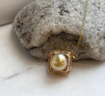 Genuine golden saltwater pearl pendant with high luster