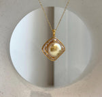 High luster golden pearl pendant in S925 sterling silver