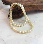 57 genuine Akoya saltwater golden pearls hand knotted necklace strand