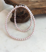 Pale pink small pearl necklace with 4.6–5mm genuine freshwater pearls