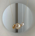 South Sea golden pearl and Akoya pearl 18K gold pendant