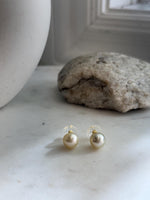 Elly’s 9.4mm South Sea Champagne Gold Pearl Stud Earrings | Genuine Saltwater Pearls | Mirror Luster | S925 Sterling Silver | Minimalist Gif