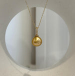 11.5mm Edison deep tea golden pearl pendant with extreme mirror luster