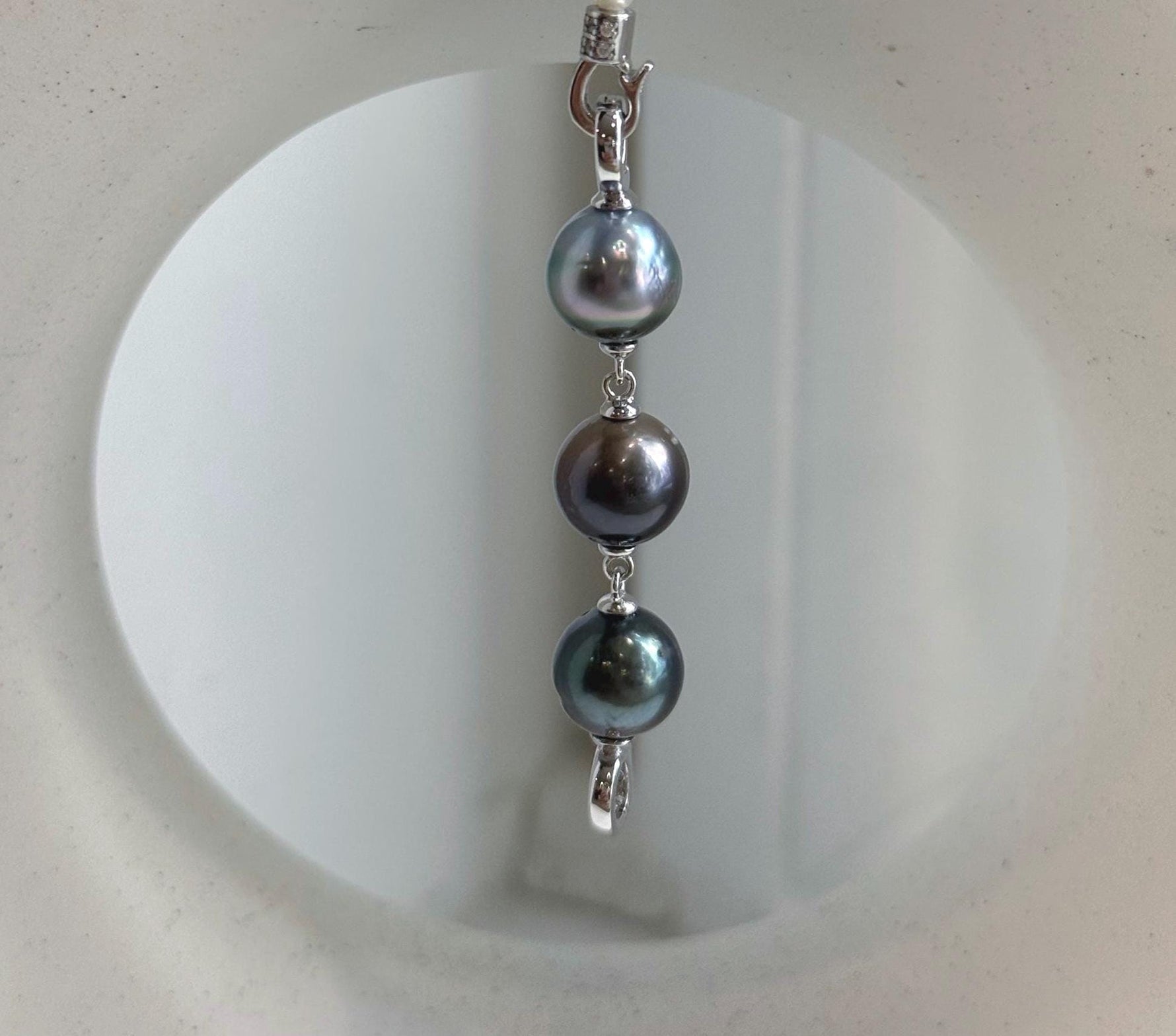 2.1 inch Tahitian pearl necklace extender chain with sterling silver findings.