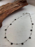 Delicate black spinel bead necklace for everyday wear
