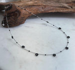 Natural black spinel beaded necklace with tiny 2–2.5mm polished gemstones