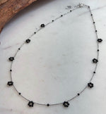 Minimalist 2–2.5mm black gemstone beaded necklace for women
