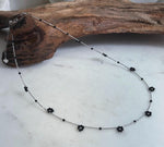 Natural black spinel necklace with elegant glossy black sparkle