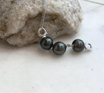 S925 sterling silver extender with genuine Tahitian pearls