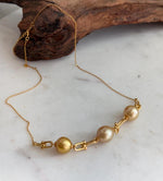 South Sea pearl necklace with rich golden and champagne tones