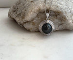 Genuine saltwater Tahitian pearl pendant with elegant vintage inspired silver design