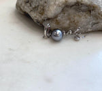 Tahitian pearl necklace with S925 sterling silver love pendant setting