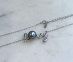 Genuine ocean pearl pendant chain set featuring a romantic love design