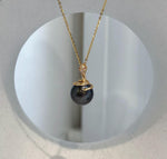 Statement Tahitian chocolate pearl snake pendant with mirror luster and S925 silver