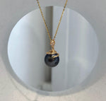 Natural Tahitian chocolate pearl pendant with rich warm brown overtones