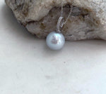 Genuine freshwater Edison pearl pendant featuring a large 11.6mm white silver pearl with brilliant reflective luster.