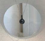 Genuine 10mm Tahitian saltwater pearl necklace pendant with beautiful natural luster