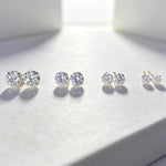 Elly’s 4-Prong Round Moissanite Stud Earrings | Solid 14K Gold | 3mm 4mm 5mm 6mm | Brilliant Clear Moissanite | Fine Jewelry