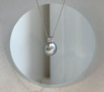 Elegant Tahitian ocean pearl pendant crafted with a large 11.9mm genuine pearl and polished S925 sterling silver.