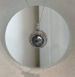 13mm genuine Tahitian ocean pearl pendant with mirror luster and S925 sterling silver setting.