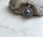 S925 sterling silver Tahitian pearl necklace with a genuine 13mm ocean pearl centerpiece.