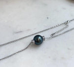 Genuine 12.7mm Tahitian ocean pearl necklace with strong mirror luster and vintage-style pendant design.