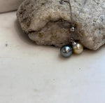 South Sea golden and Tahitian ocean pearl pendant set crafted with an S925 sterling silver setting and chain.