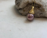 Genuine freshwater Edison pearl pendant in metallic lavender rose with S925 sterling silver