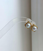 8.4mm Akoya ocean blue silver saltwater pearl earrings with beautiful mirror luster