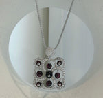 Elly’s natural deep red garnet gemstone pendant necklace in S925 sterling silver