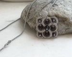 Genuine natural garnet pendant necklace with rich deep red gemstone color
