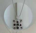 23.6 inch long garnet gemstone necklace with genuine deep red natural stone