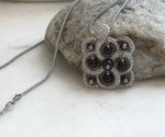 Genuine garnet gemstone pendant necklace gift for her in S925 sterling silver