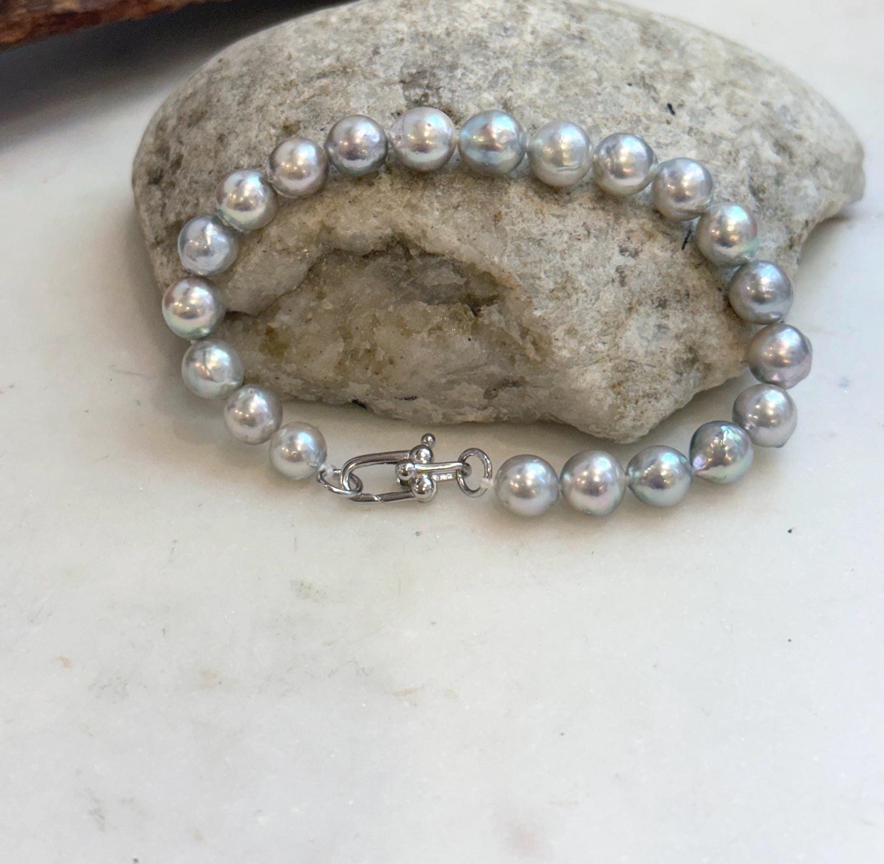 Genuine ocean pearl bracelet with S925 sterling silver clasp