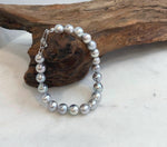 Elly’s Japanese Akoya pearl bracelet with 21 lustrous ocean pearls