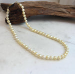 Elly’s 7–7.5mm Japanese Akoya Golden Pearl Necklace | 57 Genuine Saltwater Pearls | Extreme Mirror Luster | 18.4” Knotted | S925 Silver
