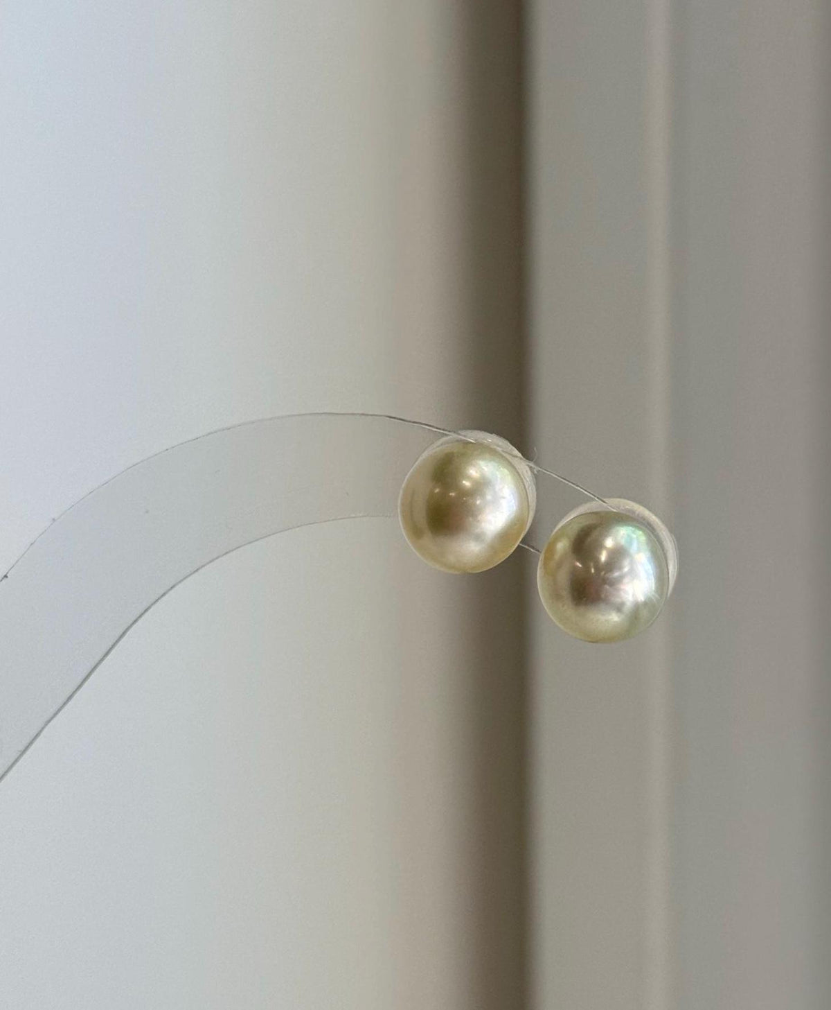 Mirror luster South Sea champagne pearl earrings for women