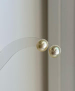 Mirror luster South Sea champagne pearl earrings for women