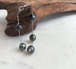 Elly’s 5pcs Tahitian black pearl bracelet with 10.2–10.8mm pearls and mirrored luster