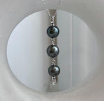 3pcs Tahitian platinum and hunter ocean pearl necklace extender