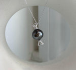 12.3mm Tahitian ocean pearl candy pendant with mirror luster and S925 sterling silver setting